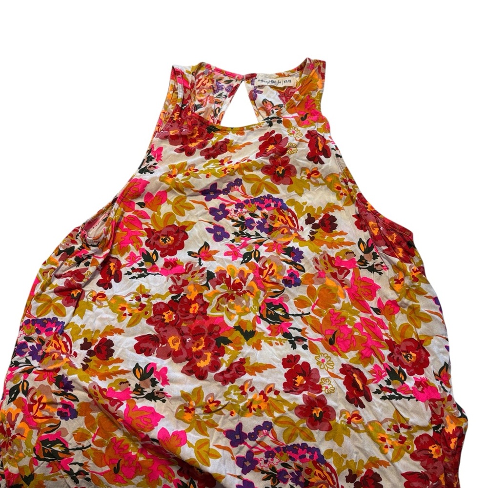NATURAL LIFE Katie Floral Maxi Dress Size XS/S White Pink Sleeveless Boho Summer - Picture 8 of 11